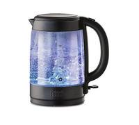 Russell Hobbs Glass Kettle, Stylish Matte Black Design, Perfect Pour Spout, Internal Blue Illumination, Washable Anti-Scale Filter, Large 1.7L Capacity, 3000W, 27750