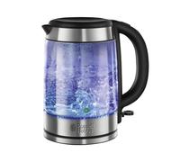 Russell Hobbs Illuminating Glass Kettle, 1.7L, Fast Boil, Black, 21600-10