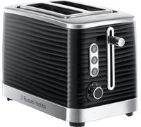 Russell Hobbs Inspire 2 Slice Toaster (Extra wide slots, High lift feature, 6 Browning levels, Frozen/Cancel/Reheat function with Blue LED illumination, 1050W, Black textured high gloss) 24371