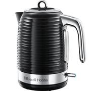 Russell Hobbs Inspire Electric 1.7L Cordless Kettle (Fast Boil 3KW, Black premium textured plastic, high gloss finish, Removable washable anti-scale