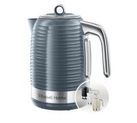 Russell Hobbs Inspire Electric 1.7L Cordless Kettle (Fast Boil 3KW, Grey premium textured plastic, high gloss finish, Removable washable anti-scale filter, Pull off lid, Perfect pour spout) 24363