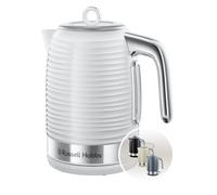 Russell Hobbs Inspire Electric 1.7L Cordless Kettle (Fast Boil 3KW, White premium textured plastic, high gloss finish, Removable washable anti-scale