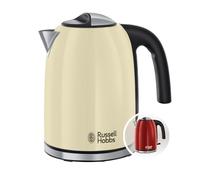 Russell Hobbs Kettle [1.7l, 2400W] Colours+ stainless steel cream (pressure cooking function, removable lime filter, optimised spout, external water level indicator) tea maker 20415-70