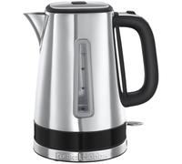 Russell Hobbs kettle [1.7l, 3000W, stainless steel] distinctions black(Push-to-open lid, 360° base with cord storage, Perfect pour spout,removable Anti-scale filter, water level indicator) 24283