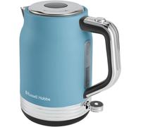 Russell Hobbs Kettle, Hanley Retro, Perfect Pour Spout, 360 Base, Electric Kettles, Stylish Matte Finish with Chrome Accents, Cord Storage, 1.7L Capacity, 3000W (Matte Blue)