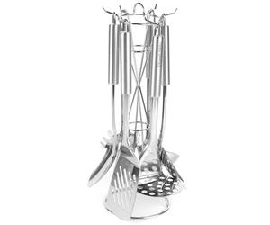 Russell Hobbs Kitchen Utensil Set & Stand Cooking Tools 6 Piece Stainless Steel