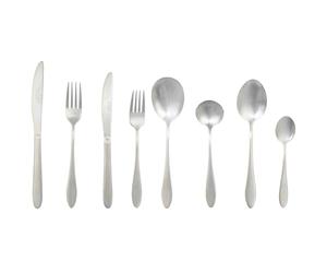 Russell Hobbs Lisbon Cutlery Set, 44 Piece Stainless Steel, 6 Place, Silver | Dishwasher Safe, Mirror Polished Finish, Includes Serving Spoons, Knives Forks Spoons, 15 Year Guarantee