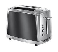 Russell Hobbs 2 Slice Luna Toaster with Faster Toasting Technology (6 Browning Levels, Defrost/Reheat/Cancel Function, Lift & Look Feature, Removable Crumb Tray, Cord Storage, 1500W) Grey 23221