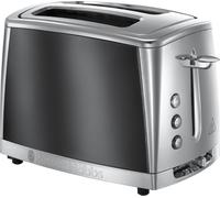 Russell Hobbs 2 Slice Luna Toaster with Faster Toasting Technology (6 Browning Levels, Defrost/Reheat/Cancel Function, Lift & Look Feature, Removable Crumb Tray, Cord Storage, 1500W) Grey 23221
