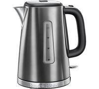 Russell Hobbs Luna Grey Stainless Steel 1.7L Cordless Electric Kettle (Quiet & Fast Boil 3KW, Removable washable anti-scale filter, Easy push button
