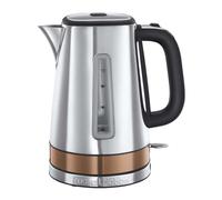 Russell Hobbs Luna Stainless Steel & Copper 1.7L Cordless Electric Kettle (Quiet & Fast Boil 3KW, Removable Washable Anti-Scale Filter, Easy Push