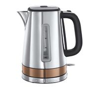 Russell Hobbs Luna Stainless Steel & Copper 1.7L Cordless Electric Kettle (Quiet & Fast Boil 3KW, Removable washable anti-scale filter, Easy push button lid, Perfect pour spout) 24280