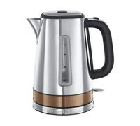 Russell Hobbs Luna Stainless Steel & Copper 1.7L Cordless Electric Kettle (Quiet & Fast Boil 3KW, Removable washable anti-scale filter, Easy push