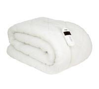 Russell Hobbs Electric Blanket, Luxury Sherpa Fleece Heated Single Fitted Underblanket, 3 Heat Settings & Timer, Low Energy & Energy Efficient, Machine Washable, 90 X 190 cm, 120W, White, RHESB8001