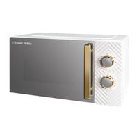 Russell Hobbs 17 Litre 700W White Solo Manual Microwave With Groove Design, 5 Power Levels, Integrated Timer And Defrost Function, Easy Clean RHMM723