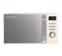 Russell Hobbs Digital Microwave 20L 800W in Cream with 5 Power Levels, Pull Handle Door & Button Control, Clock & Timer, Automatic Defrost, Easy Clean, 8 Auto Cook Menus RHMD818C