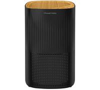 Russell Hobbs Air Purifier for Bedroom Home 100m ³/h CADR, 99.95% Carbon Filter Captures Bacteria, Allergies Odour, Dust, LED Display, Clean Air Mini Aroma Black Scandi Wood Effect RHAP1032WDB
