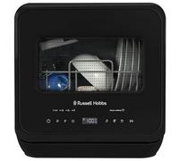 Russell Hobbs Mini Dishwasher Compact Table Top in Black 2 Place Setting Dishwasher, LED Touch Control, 4 Programmes, Portable & Efficient, Baby Care, Fruit Wash & Eco Mode, No Plumbing, RH2TTDW0D1B