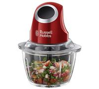 Russell Hobbs Mini electric chopper [glass container including storage lid] Desire Red (500ml, vegetable shredder, mixer, multi-& universal shredder for vegetables, fruit & meat) 24660-56