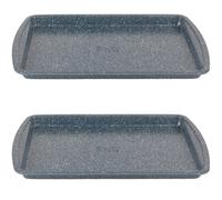 Russell Hobbs Nightfall Stone Baking Trays - Set of 2, 38cm Non-Stick Oven Tray, Lightweight, Oven Sheet for Biscuits, Cookies and Chips, Easy Clean,