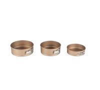 Russell Hobbs Opulence Round Springform Pan Set - 3 Piece, 16cm / 6 Inch, 20cm / 7.8 Inch, 24cm / 9.4 Inch Non-Stick Cake Tin, Loose Base, PFOA Free, Carbon Steel, Leakproof, Cake, Cheesecake, Gold
