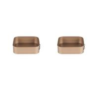 Russell Hobbs Opulence Square Springform Pan - 24cm Non-Stick Cake Tin with Loose Removable Base, Carbon Steel, Leakproof, PFOA-Free, Oven Safe to 220°C, for Cakes, Cheesecake, Easy Release, Gold