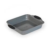 Russell Hobbs RH01913EU Pearlised Square Baking Tin - Non-Stick Brownie Pan, Carbon Steel, BPA/PFOA-Free, Easy Grip Silicone Handles, Kitchen Cookware for Focaccia, Cakes, Traybakes, Lasagne, 27 cm
