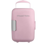 Russell Hobbs 4L/6 Can Portable Mini Cooler & Warmer for Drinks, Cosmetics/Makeup/Skincare, AC/DC Power, Retro Style, Pink, For Bedroom, Home, Caravan, Car RH4CLR1001P