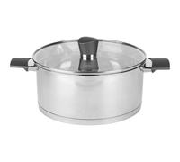 Russell Hobbs RH01168EU7 Excellence 24 cm Stockpot ? Stainless Steel Cooking Pot, Glass Lid, Induction Suitable, Pouring Lip, Mirror Polished,