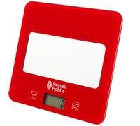 Russell Hobbs RH01571AR Digital Kitchen Scale, 5kg Max Capacity, Imperial/Metric Measures, Touch Panel, LCD Display, Cooking & Baking Scale, Glass Platform, Batteries Included, 5 Year Guarantee, Red