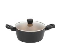 Russell Hobbs RH01670BEU Opulence 24 cm Stockpot - Non-Stick Casserole Pot with Tempered Glass Lid, Induction Hob Suitable, Forged Aluminium Cookware, Dishwasher Safe, Metal Utensil Safe, Gold