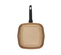Russell Hobbs RH01674BEU7 Opulence Grill Pan - 28 cm Non-Stick Griddle Steak Pan, Induction Hob Suitable, Aluminium Universal Pan for Frying, Grilling, Searing, Dishwasher-Safe & Metal-Safe, Gold