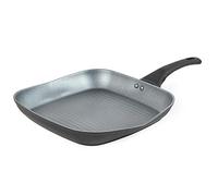 Russell Hobbs RH01861EU7 Griddle, Non-Stick Premium Design Induction Grill Pan, Metal Utensil Safe, Use Little to No Oil, Easy Clean, for Grilling Steak, Fish, Crystaltech Graphite Collection, 28 cm