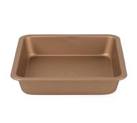 Russell Hobbs RH02148GEU7 Square Pan - Baking Tray Roasting Oven Pan, 22cm, Non-Stick Surface Easy Clean, Durable, Carbon Steel, PFOA-Free, Perfect for Brownies, Flapjacks/Tarts, Gold Opulence