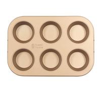 RRussell Hobbs® Opulence 6 Cup Non-Stick Muffin Tray, Baking Tin for Yorkshire Puddings, Pies, Cupcakes, Easy Clean, PFOA Free, Oven Safe to 220 Degrees, Carbon Steel, Gold, RH02151GEU7