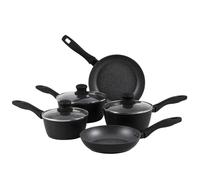 Russell Hobbs RH02814EU7 Metallic Marble Cooking Pan Set - Non-Stick 5 Piece Kitchen Cookware, 20/24cm Frying Pans, 16/18/20cm Saucepans, Tempered