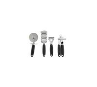 Russell Hobbs RH03233EU7 4-Piece Kitchen Gadget Set - Venus Collection, Peeler, Can Opener, Pizza Cutter, Grater, Hanging Hooks, Soft Touch Handles,