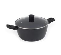 Russell Hobbs RH03266EU7 Verde Thermocollar 28cm Stockpot with Lid - Healthy Ceramic Non-Stick Coating, PFAS-Free, Recycled Aluminum Body Soup Pot, Side Handles, Temperature Indicator Cookware