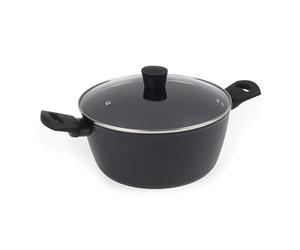 Russell Hobbs RH03266EU7 Verde Thermocollar 28 cm Stockpot with Lid - Healthy Ceramic Non-Stick Coating, PFAS-Free, Recycled Aluminium Body Soup Pot, Side Handles, Temperature Indicator Cookware