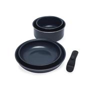 Russell Hobbs RH03319EU7 Smart Clip Pot and Pan Set ? 5 Piece Ceramic Non-Stick Frying Pans & Saucepans with Detachable Handle, Stackable Design,