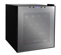 Russell Hobbs Wine Cooler 46 Litre 12 Bottle Undercounter Freestanding Beverage Holder for Beer, Stainless Steel, LED Light, Drinks & Snacks Mirrored Glass Door, RH15WC201MR