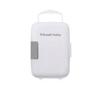 Russell Hobbs Mini Fridge RH4CLR1001 4L/6 Can Portable Mini Cooler & Warmer for Drinks, Cosmetics/Makeup/Skincare, AC/DC Power, Retro Style, White,