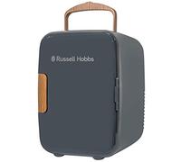 Russell Hobbs RH4CLR1001SCG 4L/6 Can Mini Portable Cooler & Warmer for Drinks, Cosmetics/Makeup/Skincare, AC/DC Power, Scandi Style, Grey &