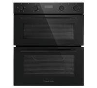Russell Hobbs Built-Under Electric Double Oven 92L Total Capacity in Black, 60cm Wide, with 7 Functions, Single & Double Grill, Convection Heating, LED Clock & Timer, Easy-Clean Interior, RH72DEO1004B