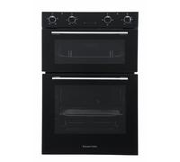 Russell Hobbs 89cm High, 60cm Wide, Black, 110L, Built-In, Electric Fan Double Oven, RH89DEO2001B - Free 2 Year Guarantee