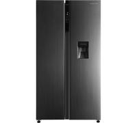 Russell Hobbs RH90AFF201DI-WD Frost Free American Fridge Freezer - Black Steel