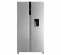 Russell Hobbs Freestanding American Fridge Freezer with Water Dispenser 442 Litre 70/30 in Stainless Steel, Super Freeze Function 177cm Tall & 90cm Wide with 5 Glass Shelves RH90AFF201SS-WD