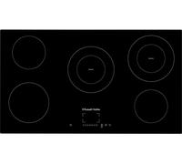 Russell Hobbs, 90cm Electric Hob, Black, 5 Cooking Zones, 2 Dual-Cooking Spaces, 99-Minute Timer, 9-Stage Power Settings, Residual Heat Indicator, Auto Switch Off, Child Lock, Touch Control,RH90EH7013