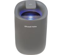 Russell Hobbs RHDH1061G 300ml/day, Grey Dehumidifier with Auto Defrost for Home, Kitchen, Basement, Garage, Caravan, Bathroom, Lightweight, 15m2 Room Size, LED Lighting