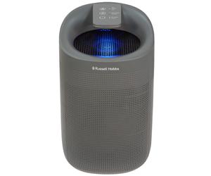 Russell Hobbs RHDH1101G Ozone Free, 750ml/day 2 in 1 Grey Dehumidifier/Air Purifier, 20m2 Room Size, LED Lighting & Captures Bacteria, for Home,